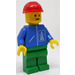 LEGO Highway worker met green Poten en Rood Bouw Helm minifiguur