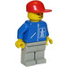 LEGO Highway Worker with Red Cap and Light Gray Legs Minifigure