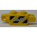 LEGO Scharnier Backstein 1 x 2 Vertikale Verriegeln Doppelt mit &#039;AVA&#039; und Schwarz und Gelb Danger Streifen (both sides) Aufkleber (30386)
