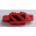 LEGO Hinge Brick 1 x 2 Vertical Locking Double with Black and Red Danger Stripes Pattern on Both Sides Sticker (30386)