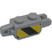 LEGO Charnière Brique 1 x 2 Verticale Verrouillage Double avec Noir/Jaune warning Rayures Autocollant (30386)