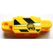 LEGO Hinge Brick 1 x 2 Vertical with Black and Yellow Danger Stripes and 'WR' Logo Sticker (30386)