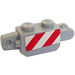 LEGO Hinge Brick 1 x 2 Vertical with red and white danger stripes Sticker (30386)
