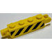 LEGO Scharnier Steen 1 x 4 Vergrendelings Dubbele met Zwart en Geel Danger Strepen aan Both Zijkanten Sticker (30387)