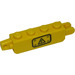 LEGO Hinge Brick 1 x 4 Locking Double with Black Electricity Danger Sign on White Background (Left) Sticker (30387)