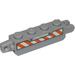 LEGO Hinge Brick 1 x 4 Locking Double with &#039;CAUTION&#039; and Orange and White Danger Stripes (Model Left) Sticker (30387)