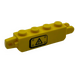 LEGO Hinge Brick 1 x 4 with Fingers with Black Electricity Danger Sign on Transparent Background Left Side Sticker (30387)