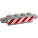 LEGO Hinge Brick 1 x 4 with Fingers with red and white danger stripes Sticker (30387)