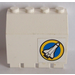 LEGO Scharnier Paneel 2 x 4 x 3.3 met Shuttle in Geel Cirkel Onderzijde Rechtsaf Sticker (2582)