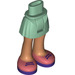 LEGO Heup met Basic Gebogen Skirt met Coral Shoes met dik scharnier (35634)