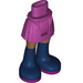 LEGO Heup met Basic Gebogen Skirt met Dark Blauw Boots met Magenta Soles met dik scharnier (35634)