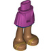 LEGO Heup met Basic Gebogen Skirt met Gold Sandals met dik scharnier (35614)