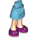LEGO Hüfte mit Basic Gebogen Skirt mit Magenta Shoes und Weiß Laces mit dickem Scharnier (35634 / 36180)