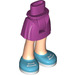 LEGO Hüfte mit Basic Gebogen Skirt mit Medium Azure Shoes mit dickem Scharnier (35614 / 100957)