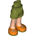 LEGO Hüfte mit Rolled Oben Shorts mit Orange Shoes mit Weiß Laces mit dickem Scharnier (35557)