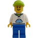 LEGO Hoodie with Blue Pockets and Green Lime Short Cap Minifigure
