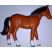 LEGO Horse with Black Tail and White and Black Shoes with Black Mane and Tail and White Blaze and Feet Pattern (6171)