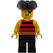 LEGO Imperial Trading Post Pirate with Black and Red Striped Shirt Minifigure