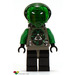 LEGO Insectoids Villian with Airtanks Minifigure head with Green Hair and Copper Eyepiece