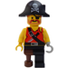 LEGO Islander Pirate met Bicorne met Wit Skull en Bones minifiguur