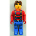 LEGO Jack Stone met Rood Jacket, Blauw Overalls en Blauw Poten minifiguur