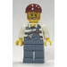 LEGO Jail Prisoner with Dark Red Cap and Torn Overalls Minifigure