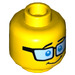 LEGO Jungle Scientist Head with Glasses (Recessed Solid Stud) (3626 / 32621)