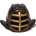 LEGO Kendo Helmet with Gold Grille and Reddish Brown Trim (98130)