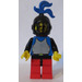 LEGO Knight assiette Armour sur Bleu Torse rouge Casquette et Bleu Grand Plume Figurine