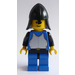 LEGO Knight with Breastplate, Blue Tunic and Legs, Black Arms and Hips, and Nect Protector Helmet Minifigure