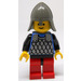 LEGO Knight met Chainmail, Zwart Heupen, Rood Poten en Neck Protector Helm minifiguur