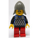 LEGO Rytíř s Chainmail, Černá Boky, Červená Nohy a Neck Protector Helma Minifigurka