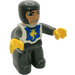LEGO Knight with White and Blue top Duplo Figure with Gray Arms and Yellow Hands