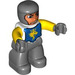 LEGO Knight mit Weiß und Blau oben Duplo Abbildung mit gelben Armen und grauen Händen