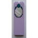 LEGO Lavender Brick 1 x 2 x 5 with Mirror in Dark Turquoise Frame with White Stripes Sticker (2454)