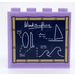 LEGO Lavendel Backstein 1 x 4 x 3 mit &#039;Windsurfing&#039; und Drawing auf ein Blackboard Aufkleber (49311)