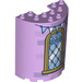 LEGO Lavendel Cilinder 3 x 6 x 6 Halve met stained Glas Venster  (35347 / 66650)