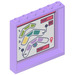 LEGO Lavendel Paneel 1 x 6 x 5 met Shopping Mall Map Sticker (59349)