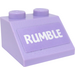LEGO Lavender Slope 2 x 2 (45°) with &quot;Rumble&quot; Name Plate Sticker (3039)