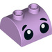 LEGO Lavendel Steigung 2 x 2 Gebogen mit 2 Bolzen auf oben mit Augen und Eyebrows (30165 / 57428)