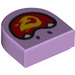 LEGO Lavendel Fliese 1 x 1 Hälfte Oval mit Flamme (24246 / 77488)