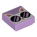 LEGO Lavender Tile 1 x 1 with Cat with Sunglasses with Groove (3070 / 101639)