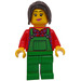 LEGO Lawn Worker im Grün Overalls mit Dark Braun Haar Minifigur