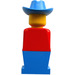 LEGO Legoland Old Type (Blue Legs, Red Torso, Blue Cowboy Hat) Minifigure