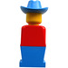 LEGO Legoland Old Type (Bleu Jambes, rouge Torse, Bleu Cow-boy Chapeau) Figurine