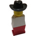 LEGO Legoland Old Type (Red Legs, White Torso, Black Cowboy Hat) Minifigure