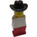 LEGO Legoland Old Type (Rood Poten, Wit Torso, Zwart Cowboy Hoed) minifiguur