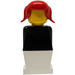 LEGO Legoland Old Type (Wit Poten, Zwart Torso, Rood Pigtails) minifiguur