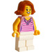 LEGO Legoland Vrouw met Roze Shirt Minifiguur