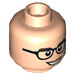 LEGO Leonard Hofstadter Minifigure Kopf mit transparenten Gläsern (vertiefter massiver Bolzen) (3626 / 22998)